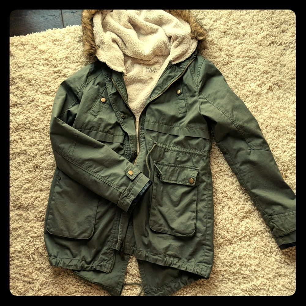 Sherpa lined utility jacket